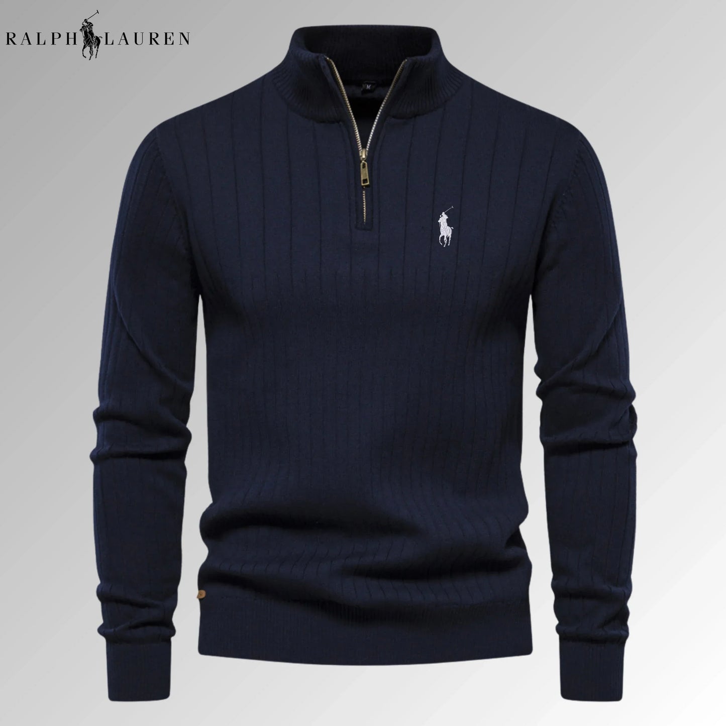 Quarter-Zip Ribbed Jumper