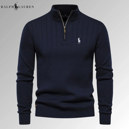 Quarter-Zip Ribbed Jumper