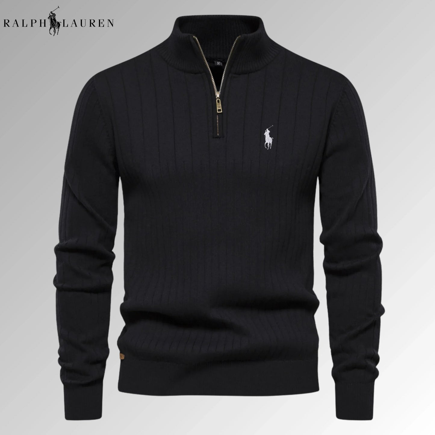 Quarter-Zip Ribbed Jumper
