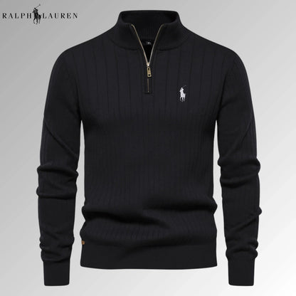 Quarter-Zip Ribbed Jumper