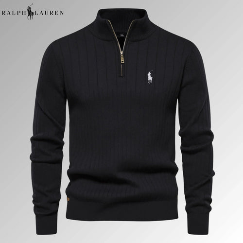 Quarter-Zip Ribbed Jumper