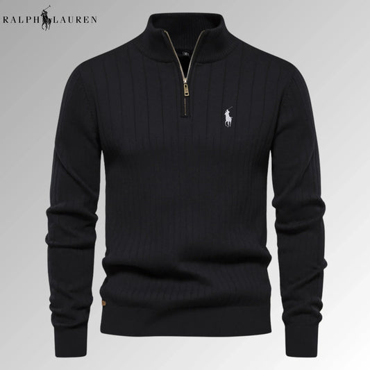 Quarter-Zip Ribbed Jumper