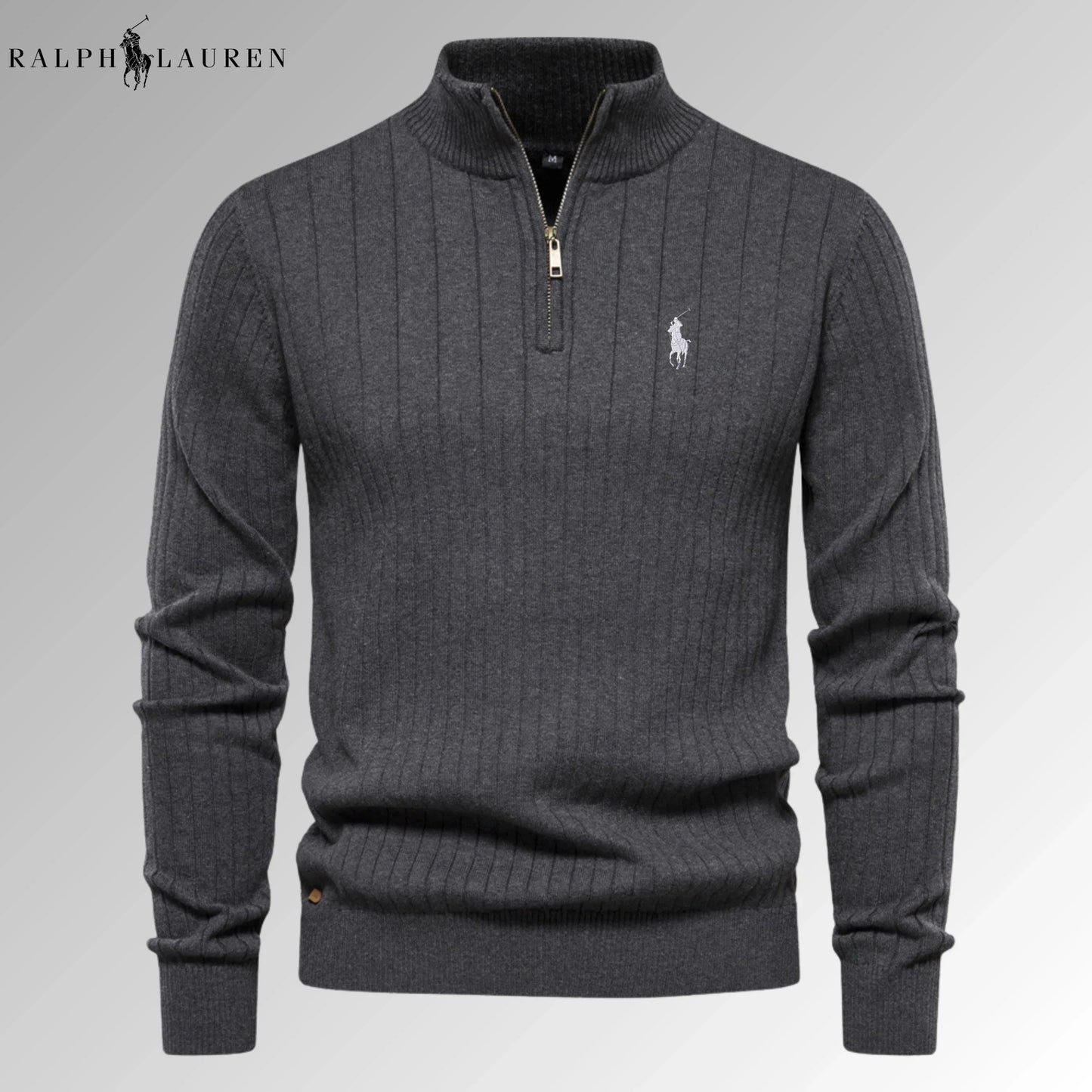 Quarter-Zip Ribbed Jumper
