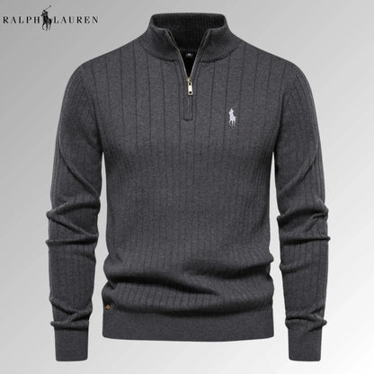 Quarter-Zip Ribbed Jumper