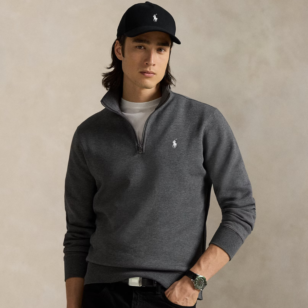 Double-Knit Quarter-Zip Pullover