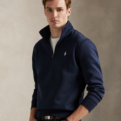 Double-Knit Quarter-Zip Pullover