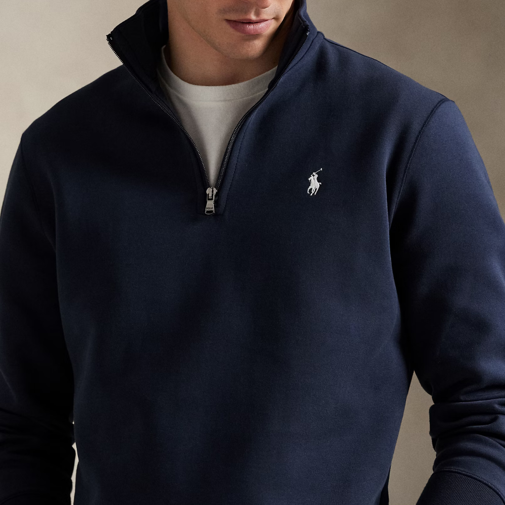 Double-Knit Quarter-Zip Pullover